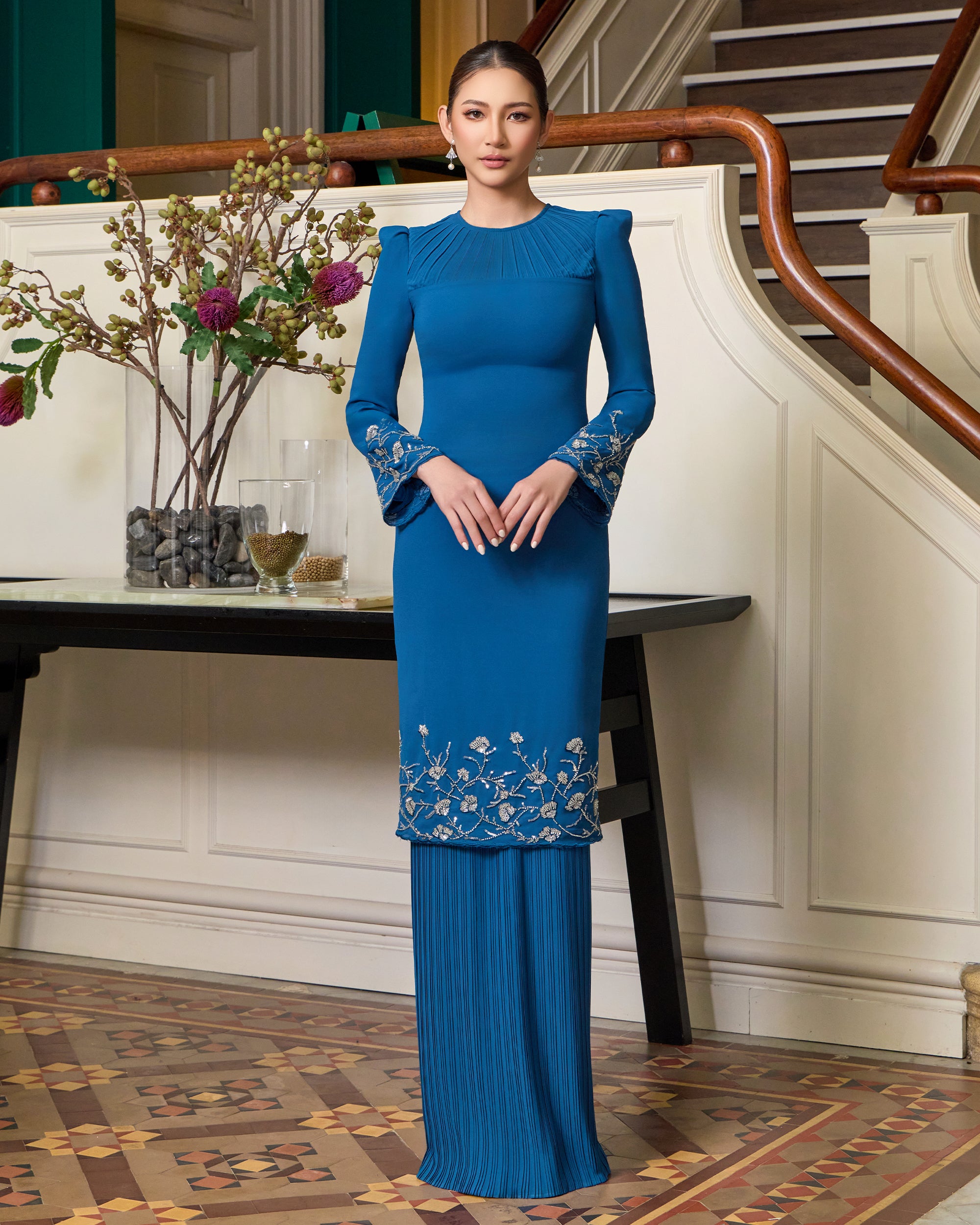 Ashanti Kurung in Indigo Blue