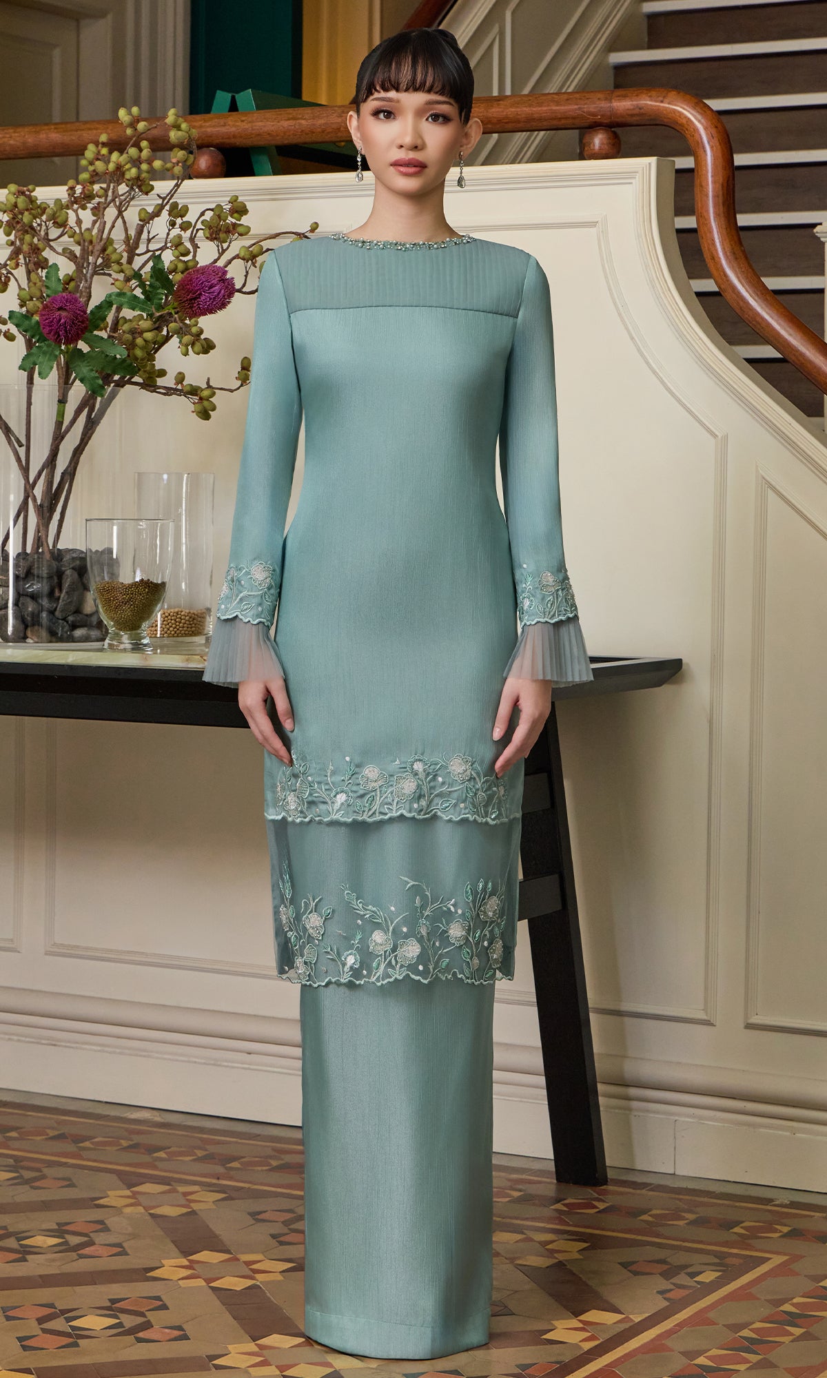 Dheeya Kurung in Misty Green Dheeya Kurung in Misty Green