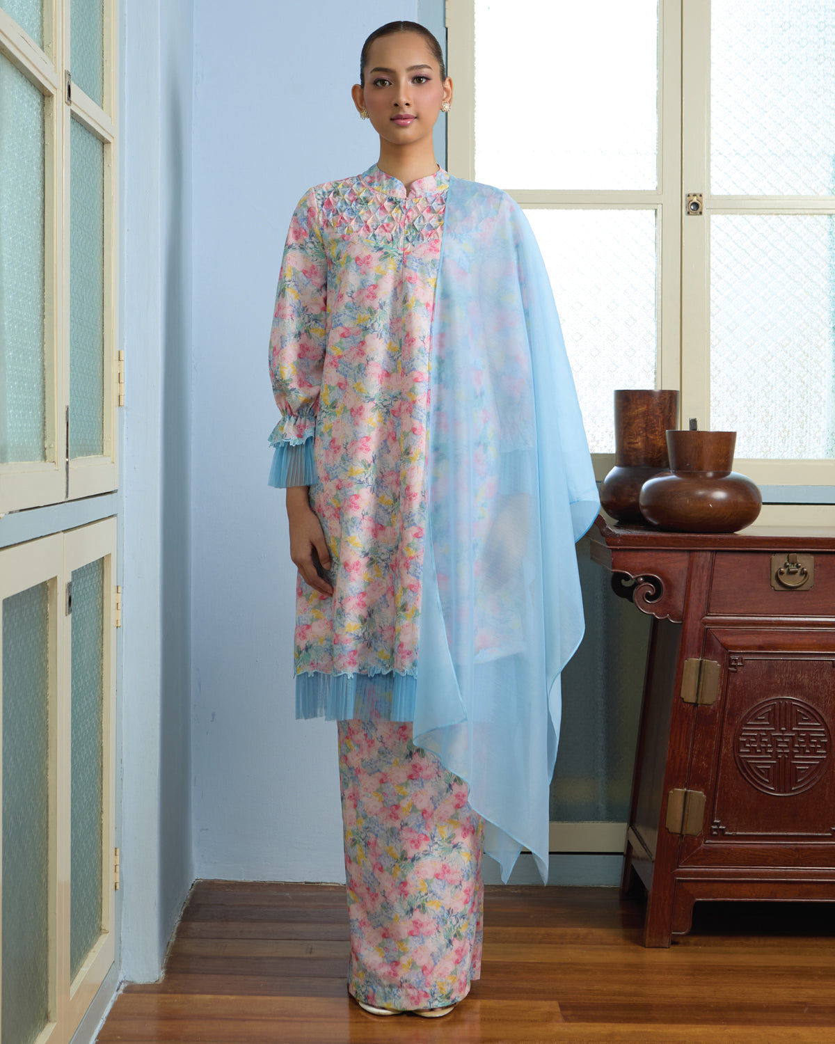 Kalila Kurung in Figma Blue