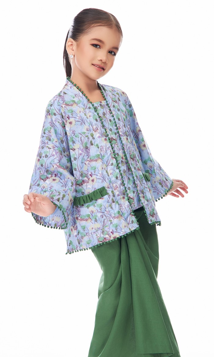 Alaraa Kurung Kids in Cornflower Blue