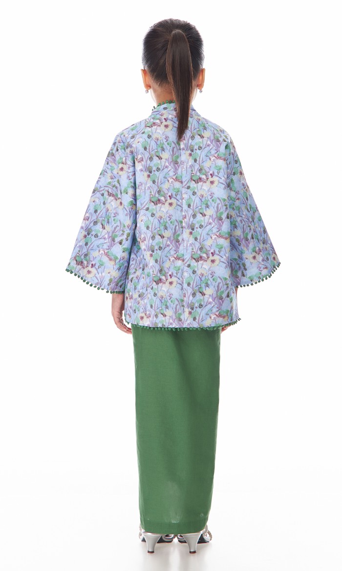 Alaraa Kurung Kids in Cornflower Blue