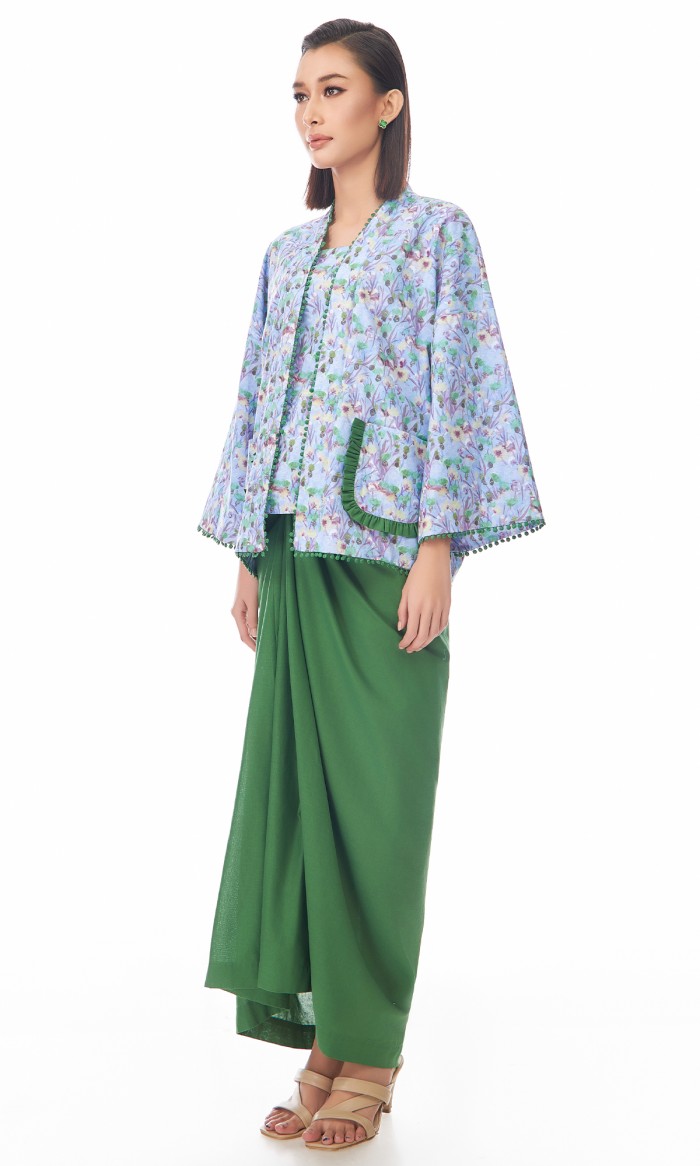 Alaraa Kurung in Cornflower Blue