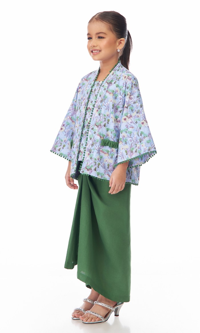 Alaraa Kurung Kids in Cornflower Blue