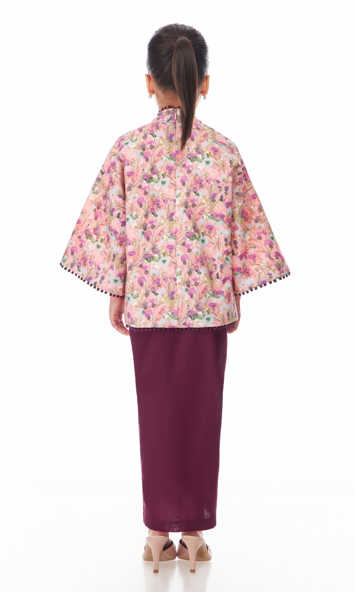 Alaraa Kurung Kids in Powder Pink