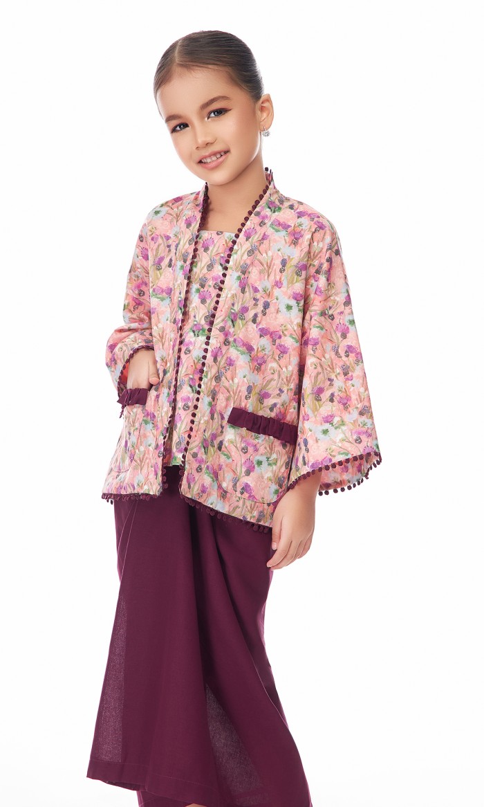 Alaraa Kurung Kids in Powder Pink