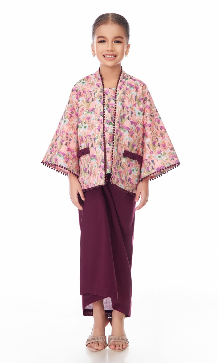 Alaraa Kurung Kids in Powder Pink