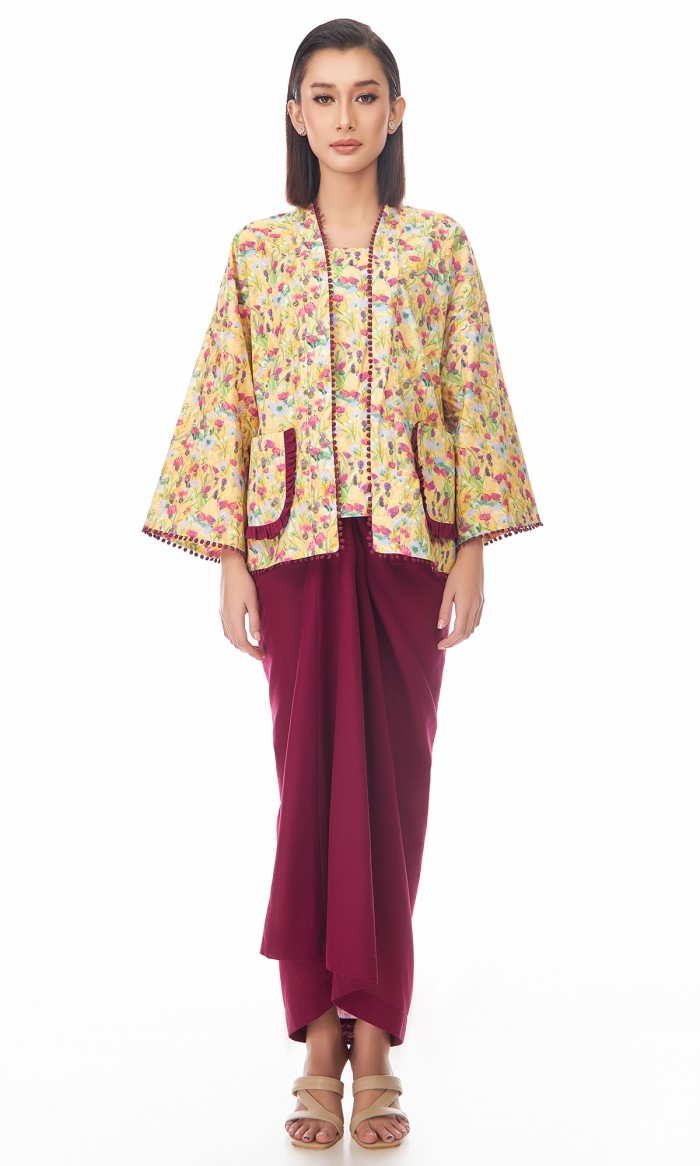 Alaraa Kurung in Macaroon Yellow