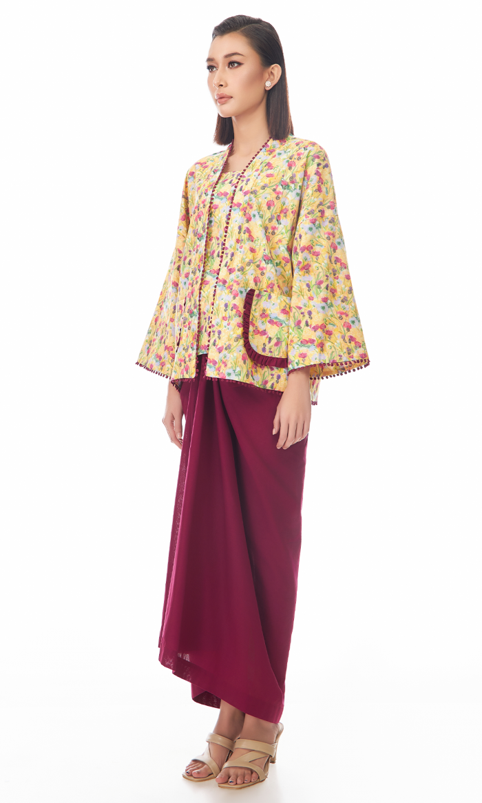 Alaraa Kurung in Macaroon Yellow