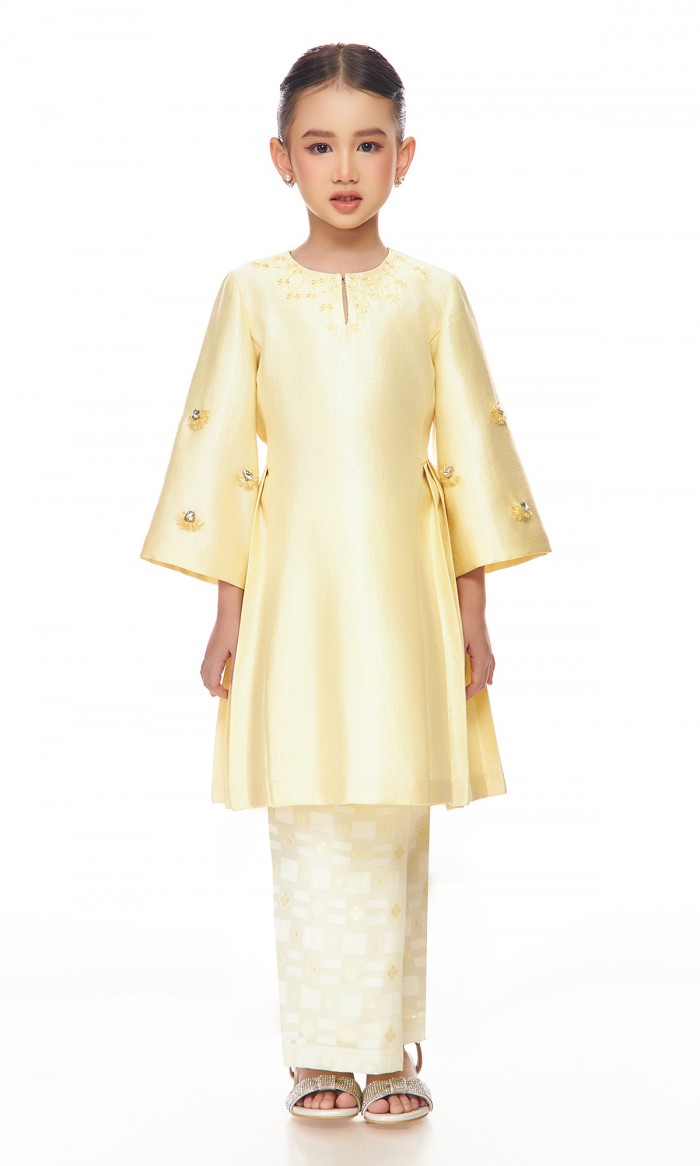 Alita Kurung Kids in Light Yellow