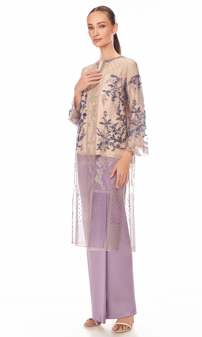 Amara Kurung in Lilac Purple