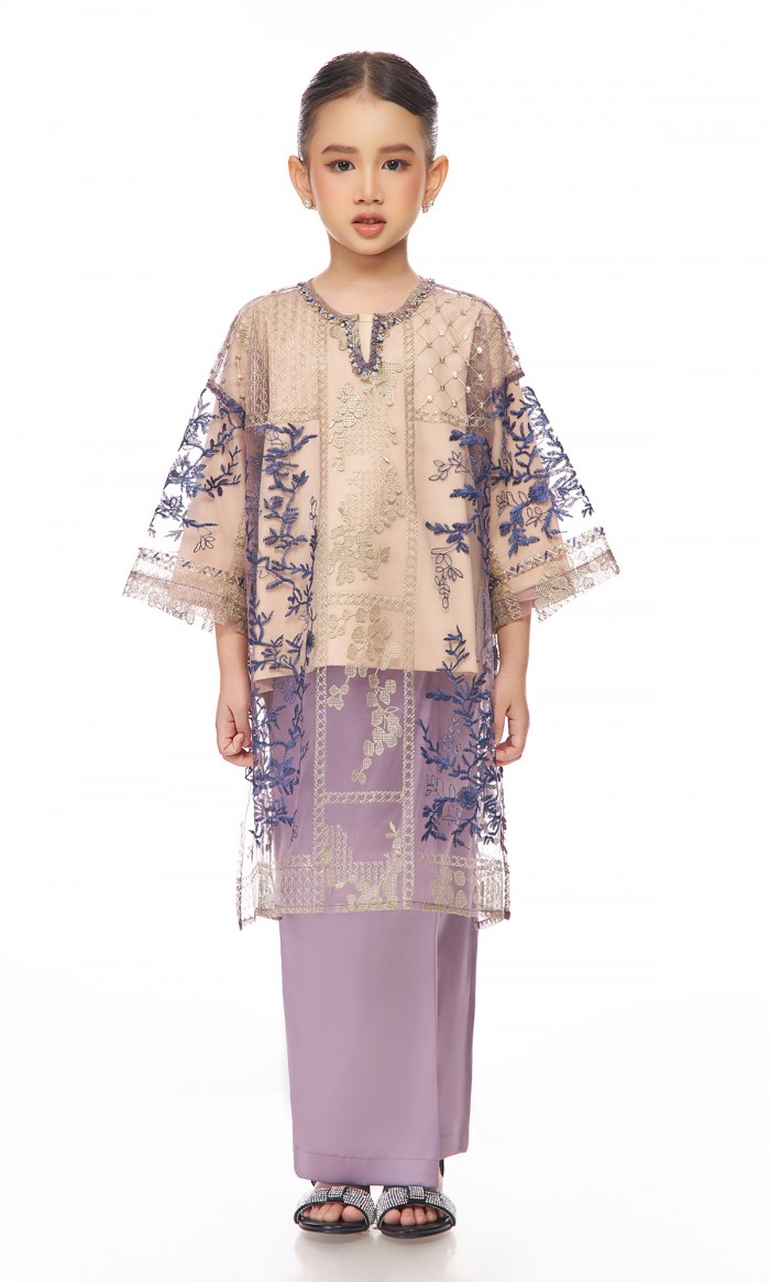 Amara Kurung Kids in Lilac Purple