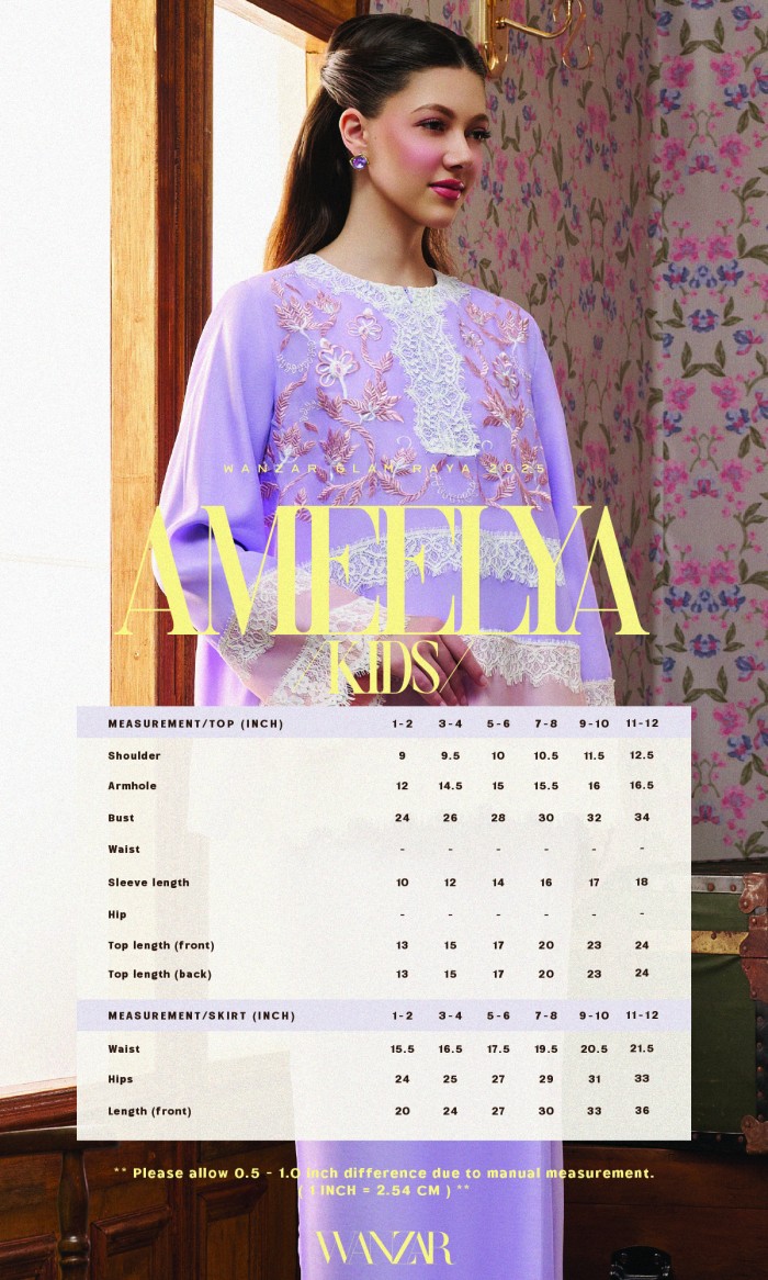 Ameelya Kurung Kids in Sky Blue