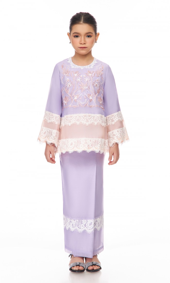 Ameelya Kurung Kids in Light Purple