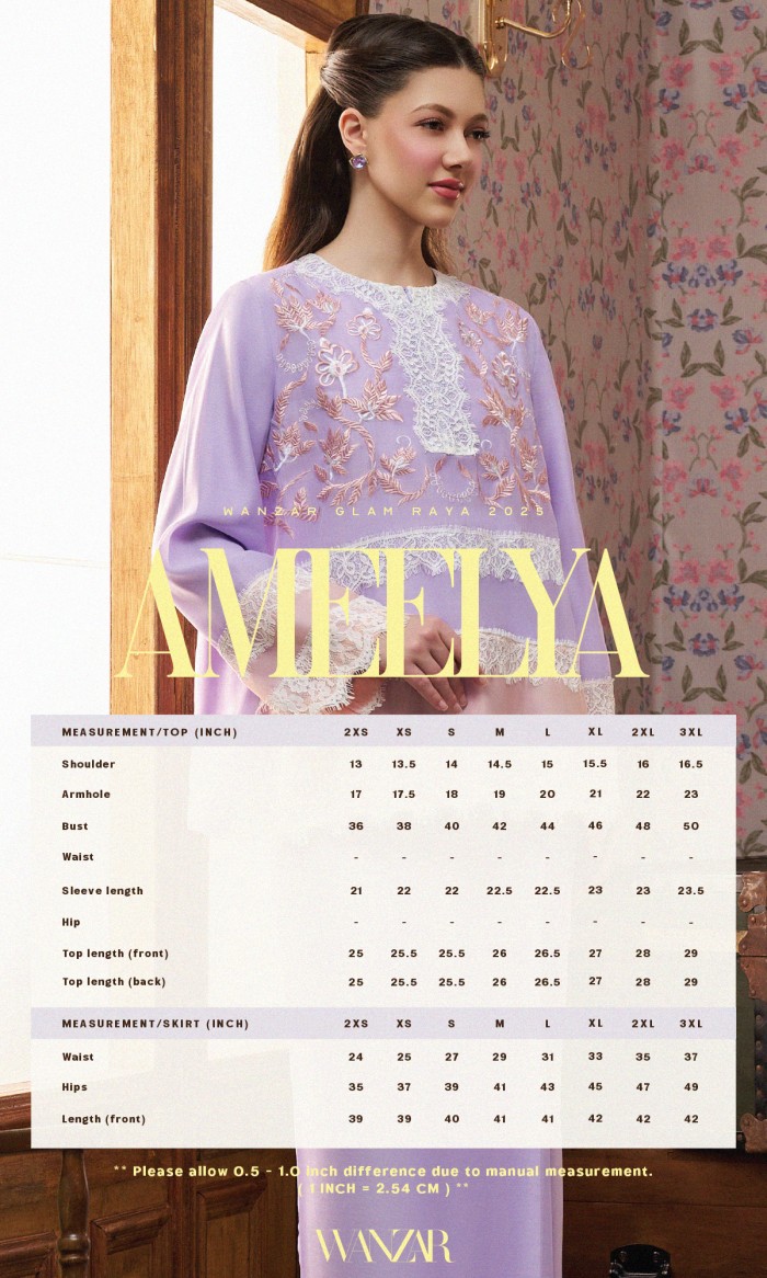 Ameelya Kurung in Sky Blue