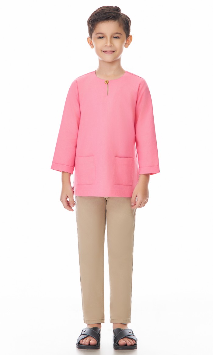 Nadhim Kurta Kids in Hot Pink