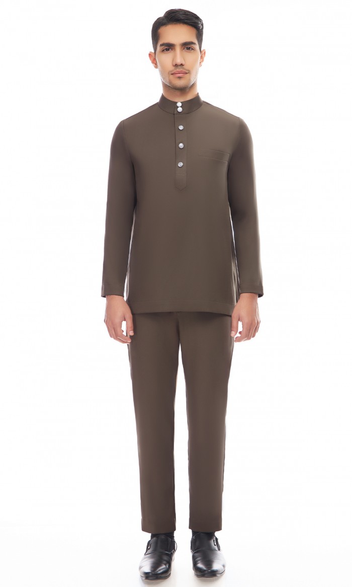 Aaryan Baju Melayu in Khaki Brown