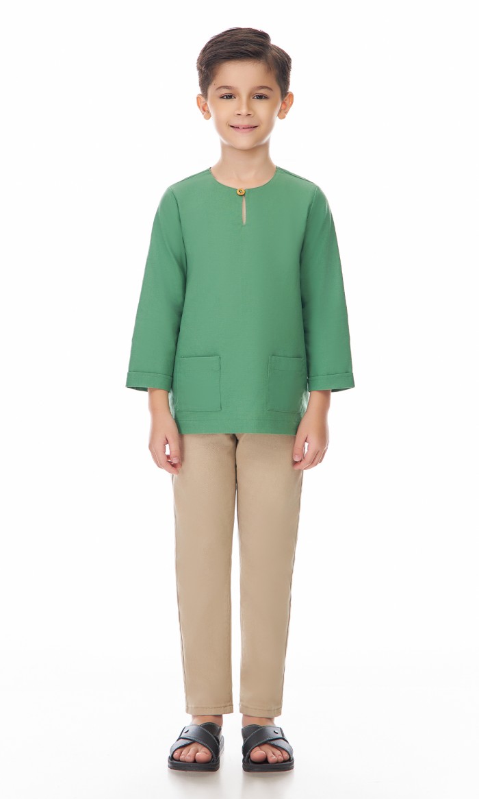 Nadhim Kurta Kids in Green Bee