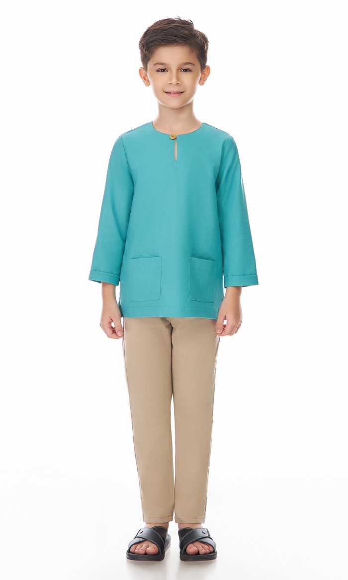 Nadhim Kurta Kids in Turquoise