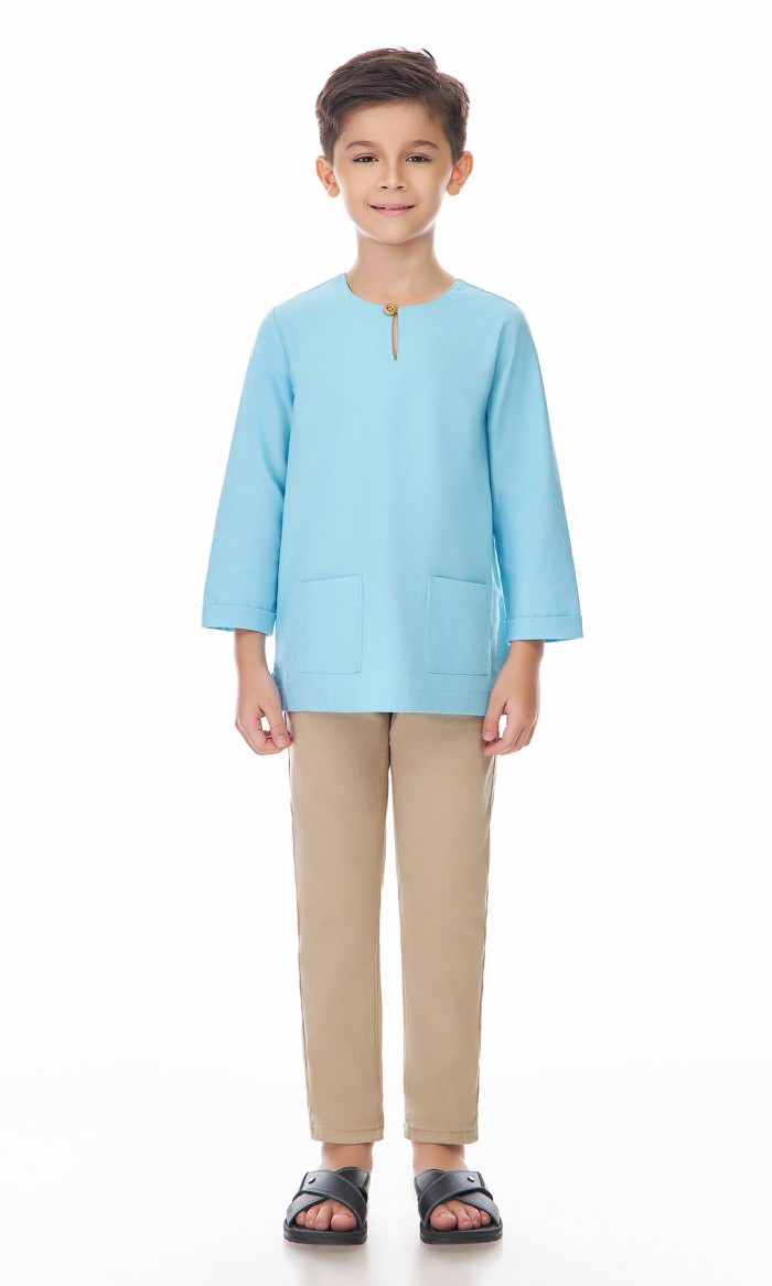 Nadhim Kurta Kids in Tanager Turquoise