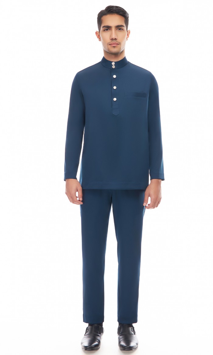 Aaryan Baju Melayu in Indigo Blue