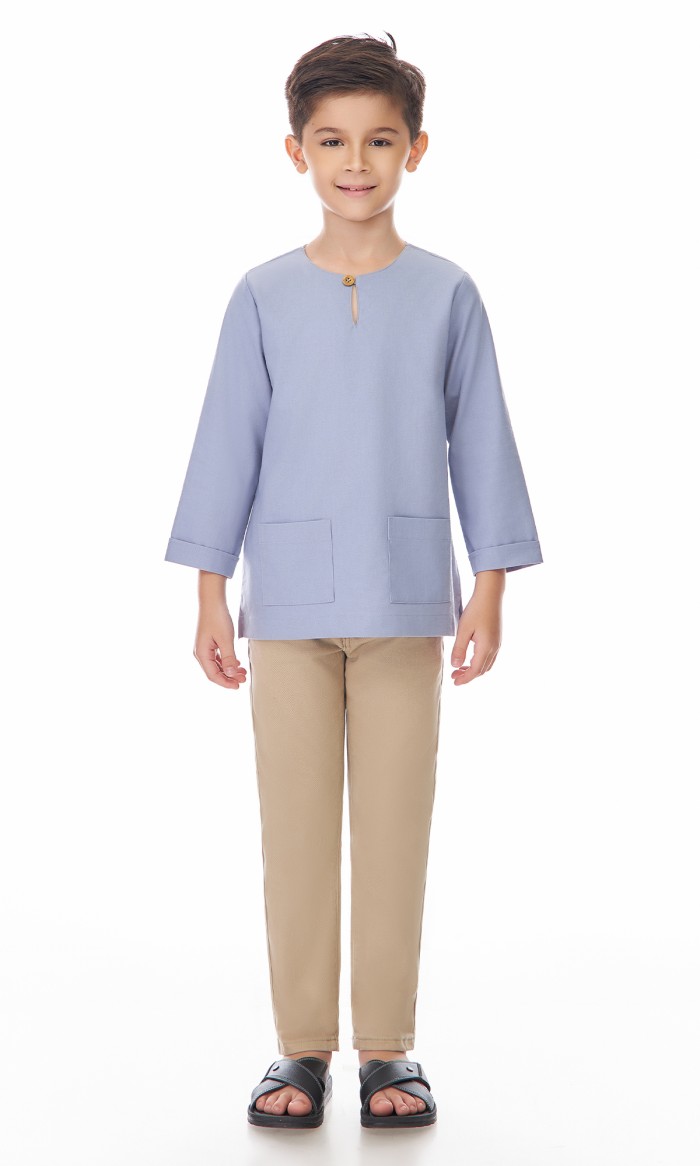 Nadhim Kurta Kids in Xenon Blue