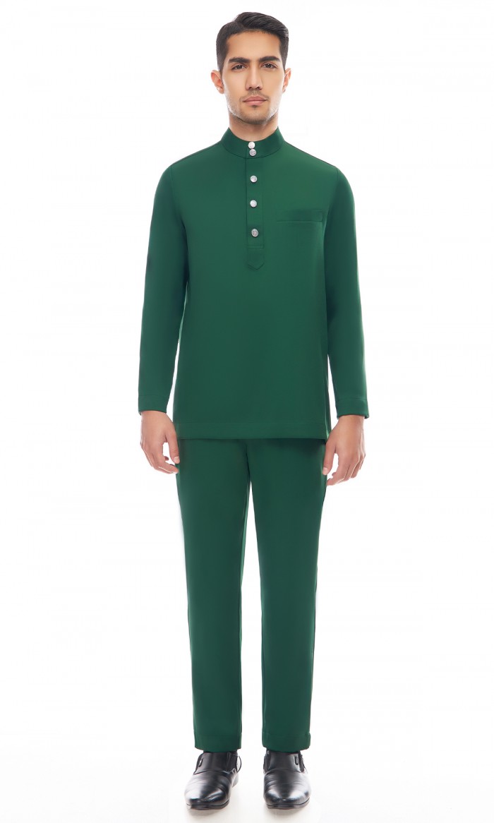 Aaryan Baju Melayu in Emerald Green