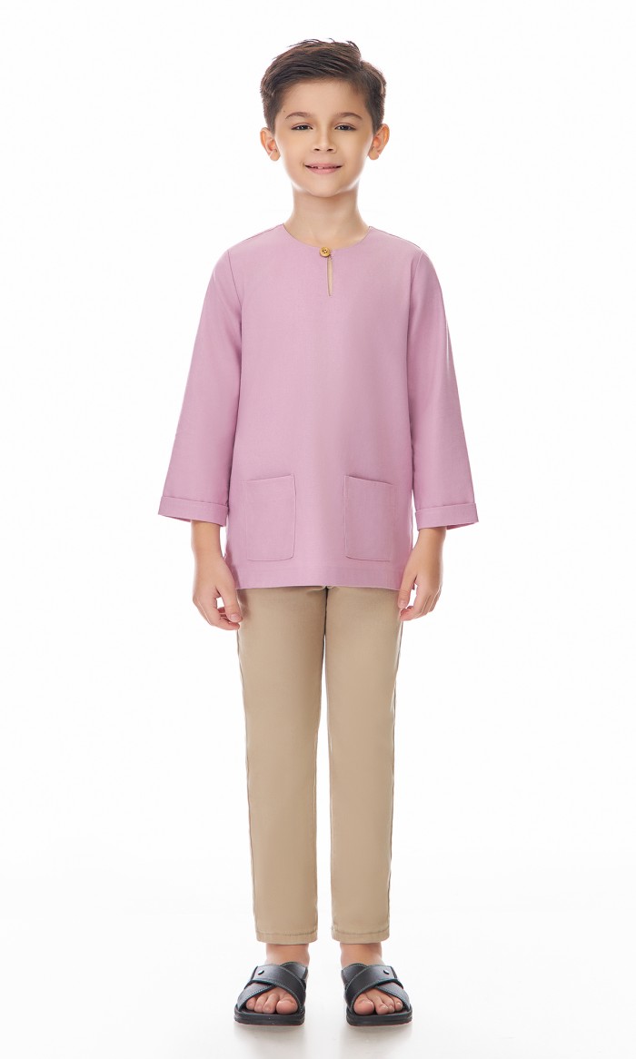 Nadhim Kurta Kids in Dusty Purple