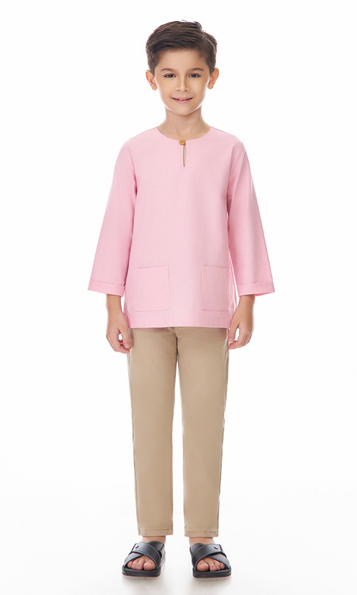 Nadhim Kurta Kids in Icy Pink