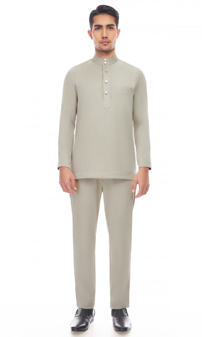 Aaryan Baju Melayu in Glacier Grey