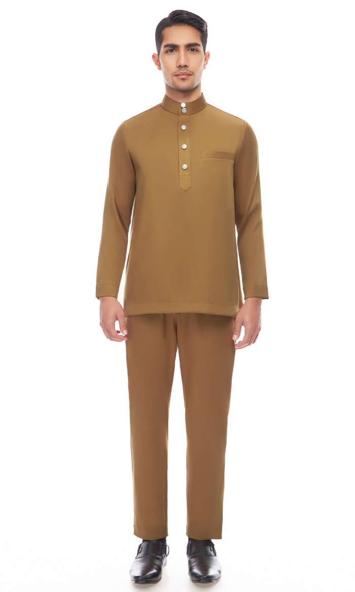 Aaryan Baju Melayu in Russet Brown