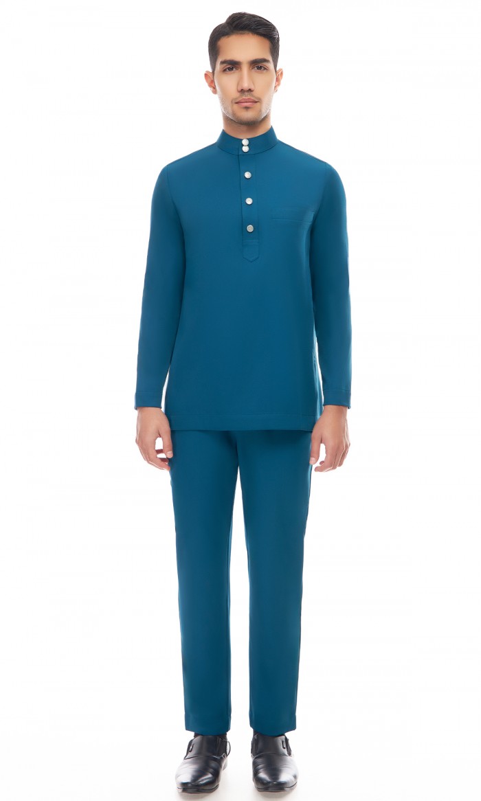 Aaryan Baju Melayu in Chathams Blue