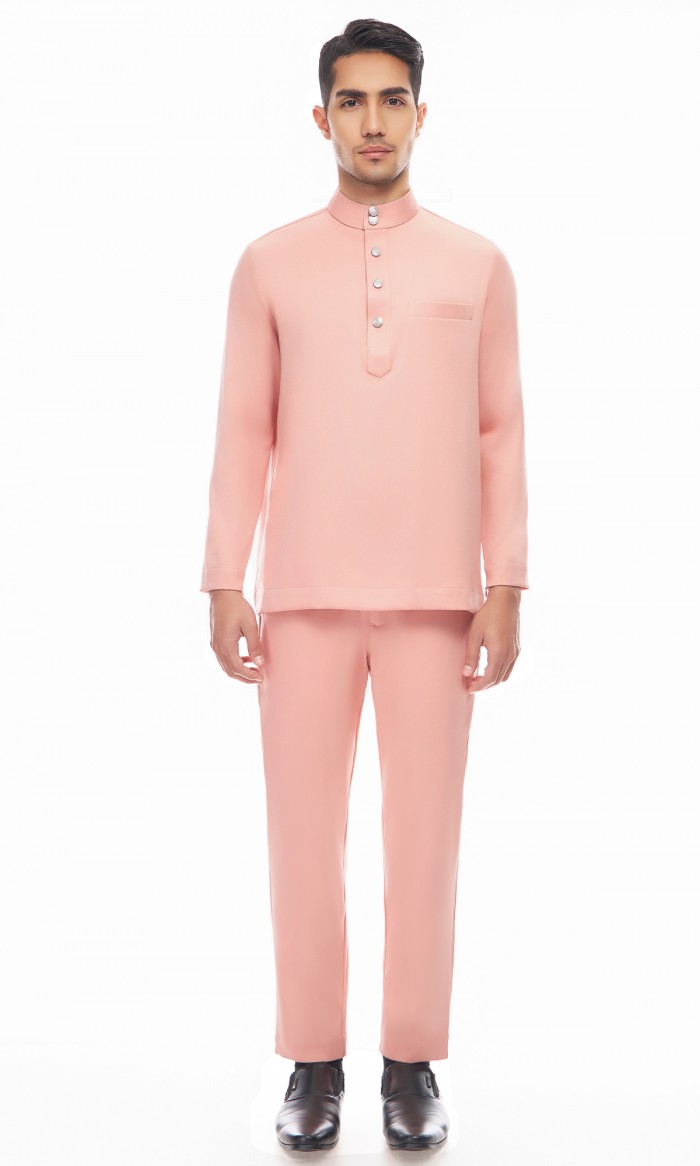 Aaryan Baju Melayu in Salmon Pink