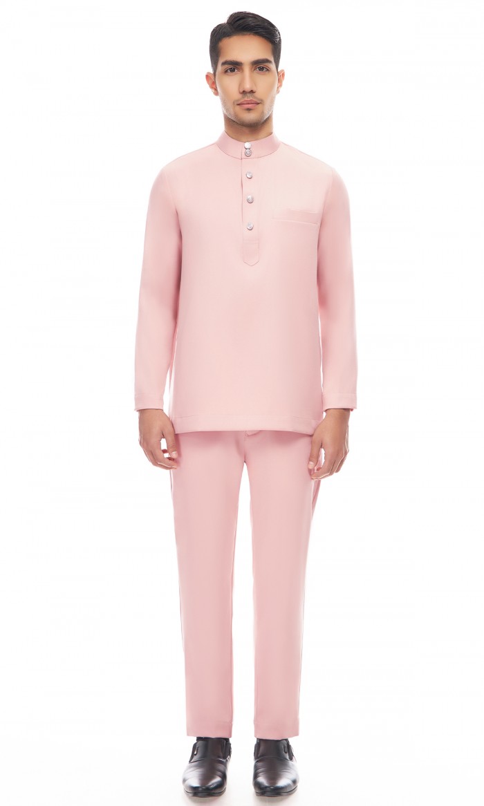 Aaryan Baju Melayu in Pastel Pink