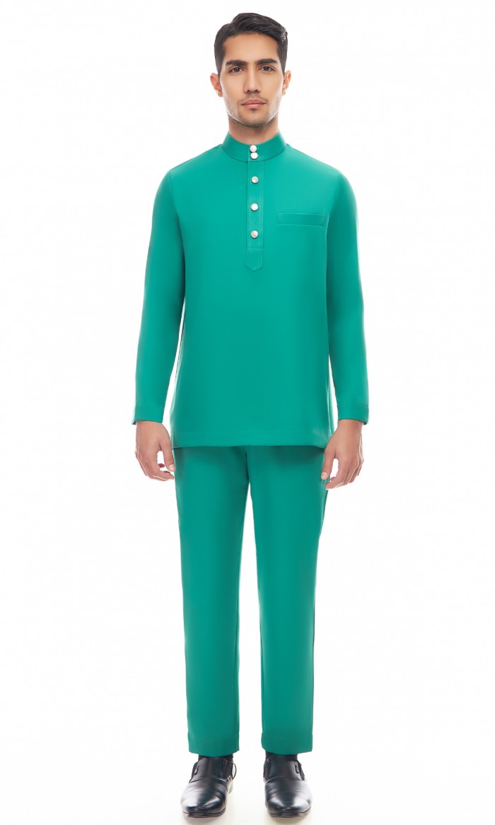 Aaryan Baju Melayu in Teal Green