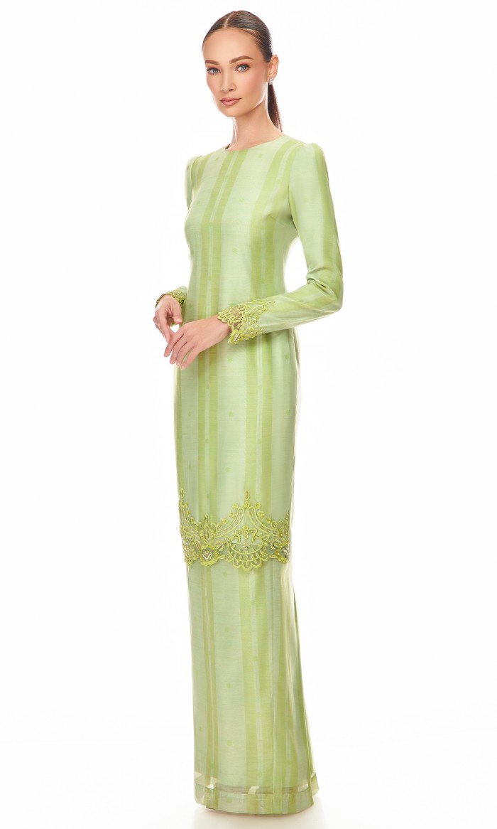 Carmilla Kurung in Olivine Green