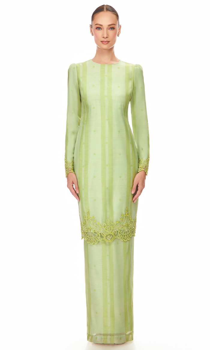 Carmilla Kurung in Olivine Green