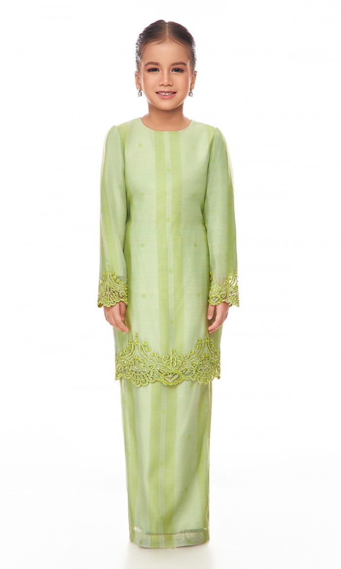 Carmilla Kurung Kids in Olivine Green