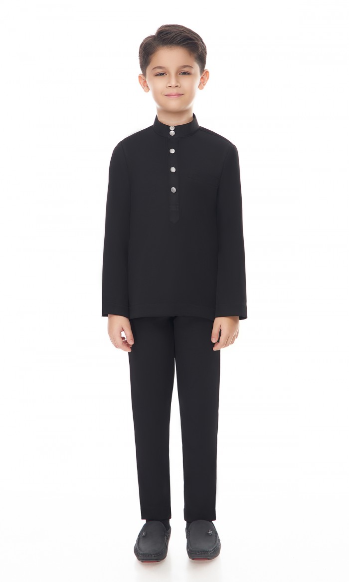 Aaryan Baju Melayu Kids in Black