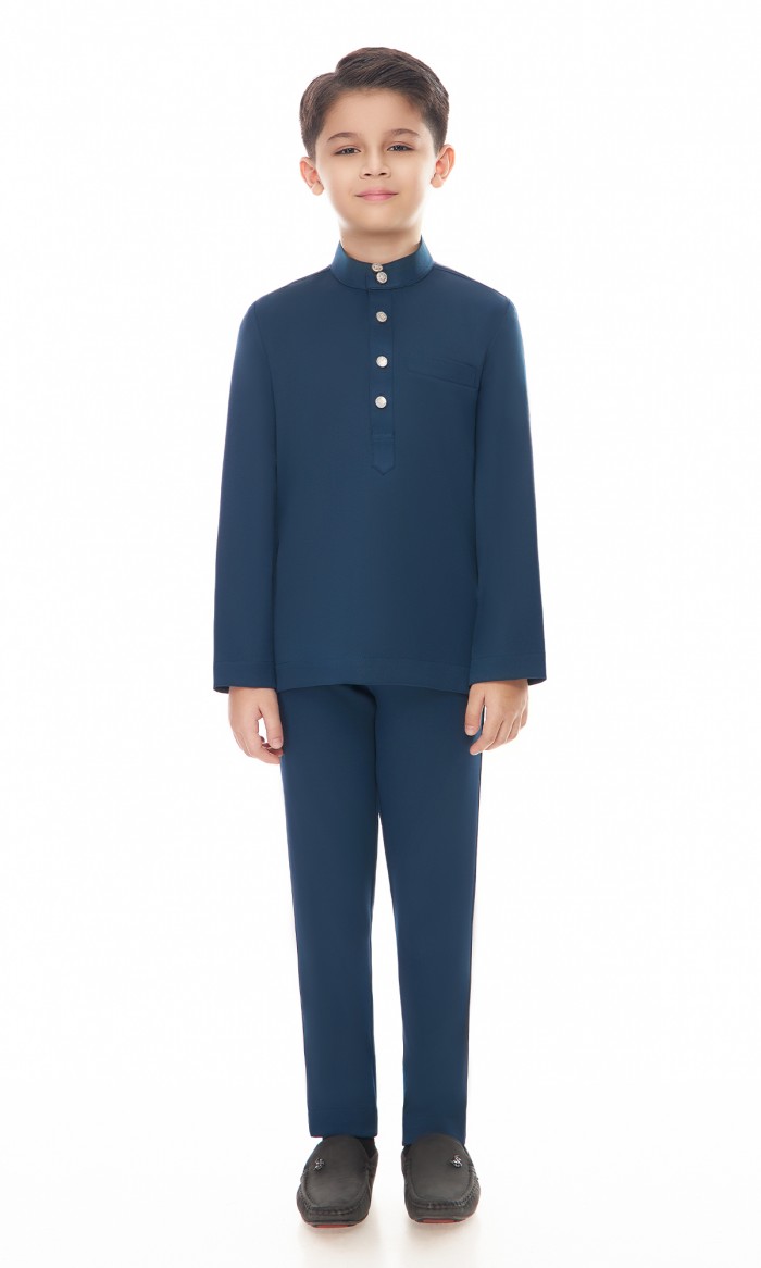 Aaryan Baju Melayu Kids in Indigo Blue