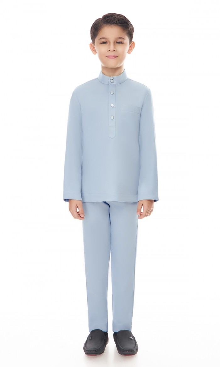 Aaryan Baju Melayu Kids in Platinum