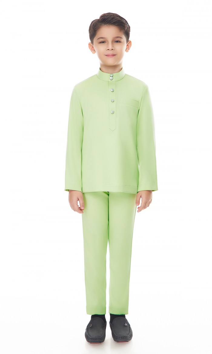 Aaryan Baju Melayu Kids in Mint Green