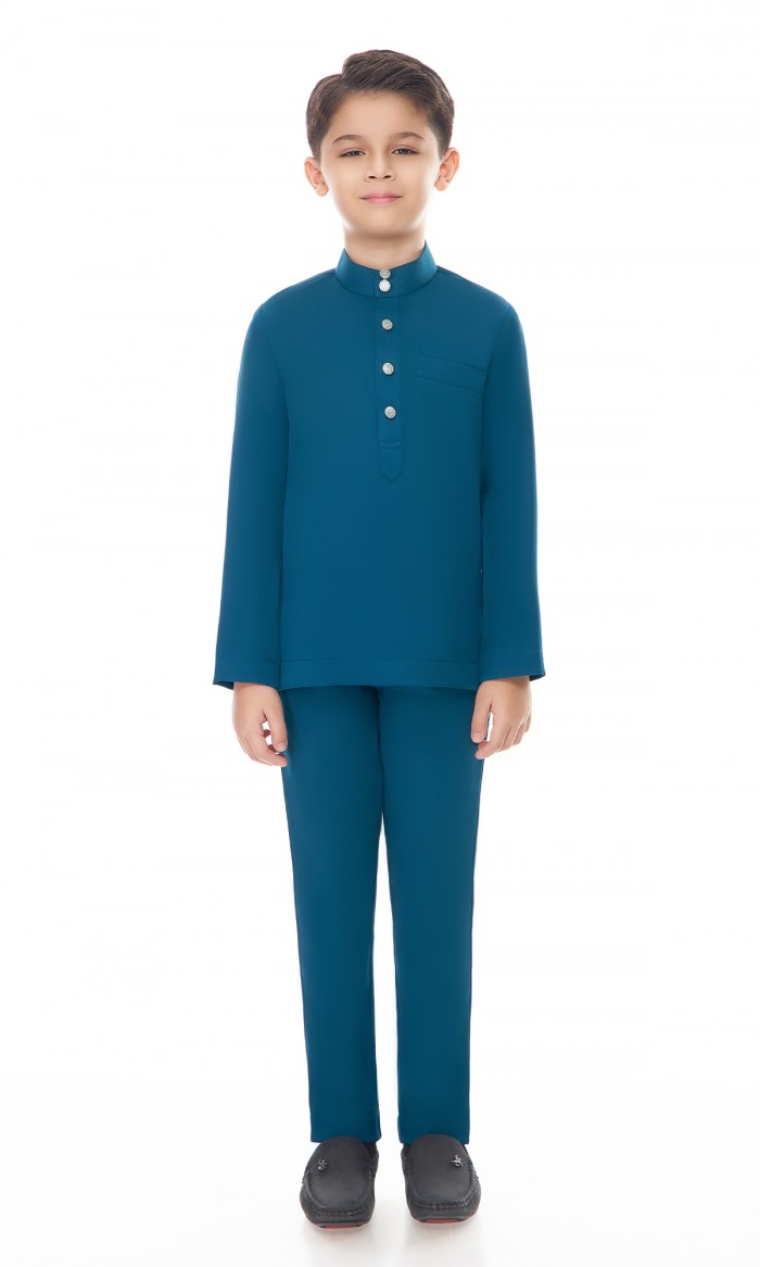 Aaryan Baju Melayu Kids in Chathams Blue