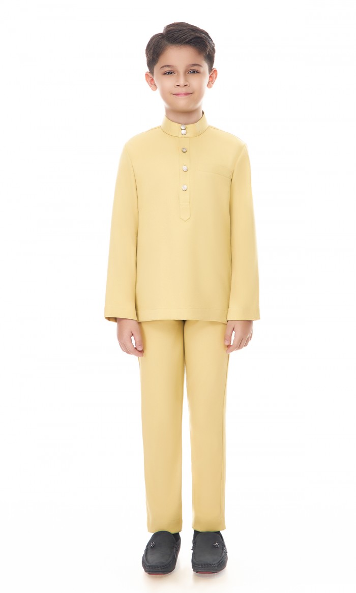 Aaryan Baju Melayu Kids in Blonde Yellow