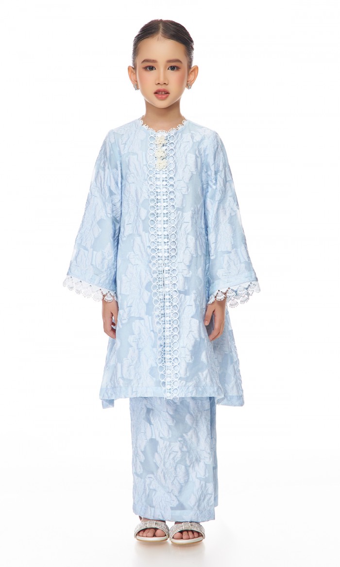 Davina Kurung Kids in Baby Blue