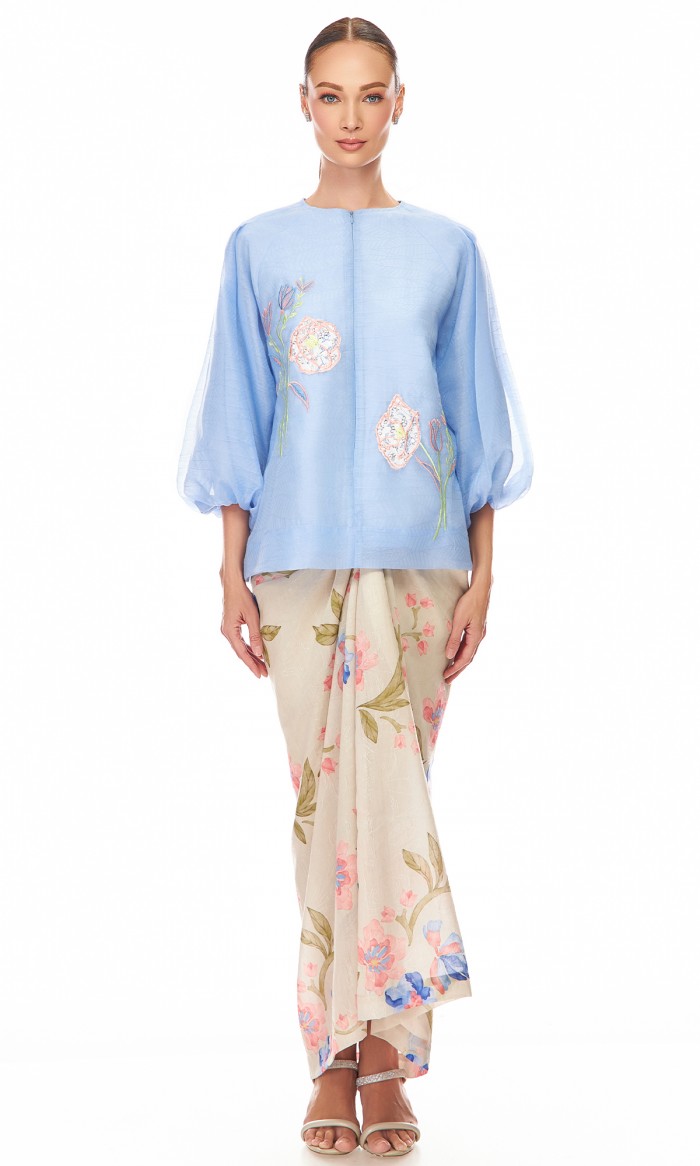 Dharweena Kurung in Powder Blue