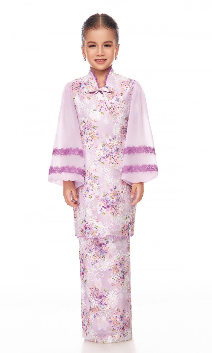 Eirlys Kurung Kids in Lilac