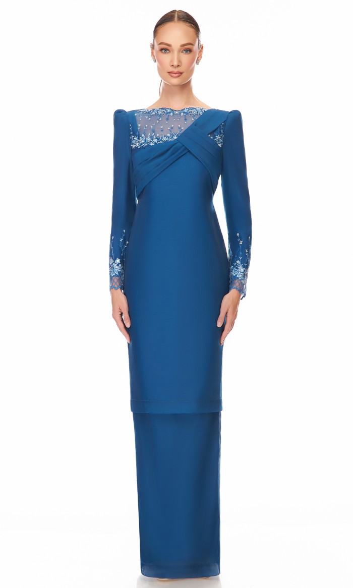 Elaine Kurung in Royal Blue