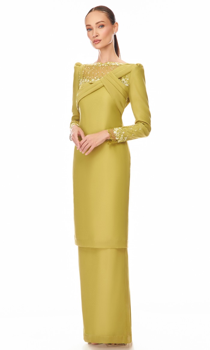 Elaine Kurung in Old Gold