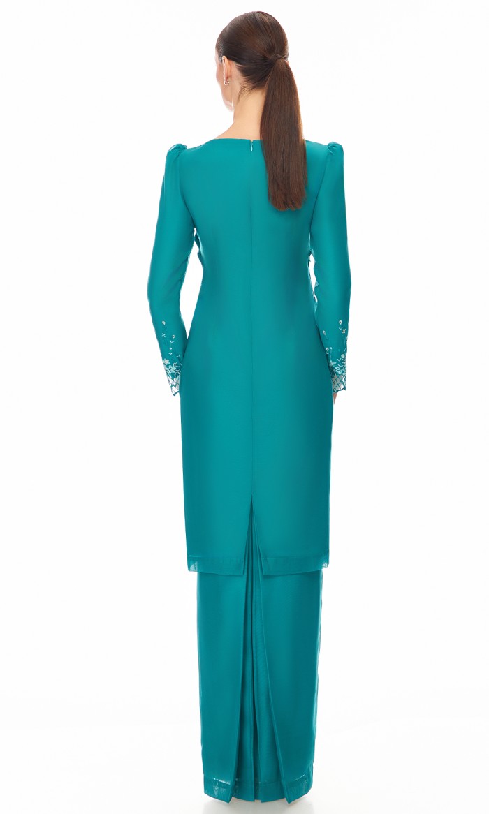 Elaine Kurung in Teal Green