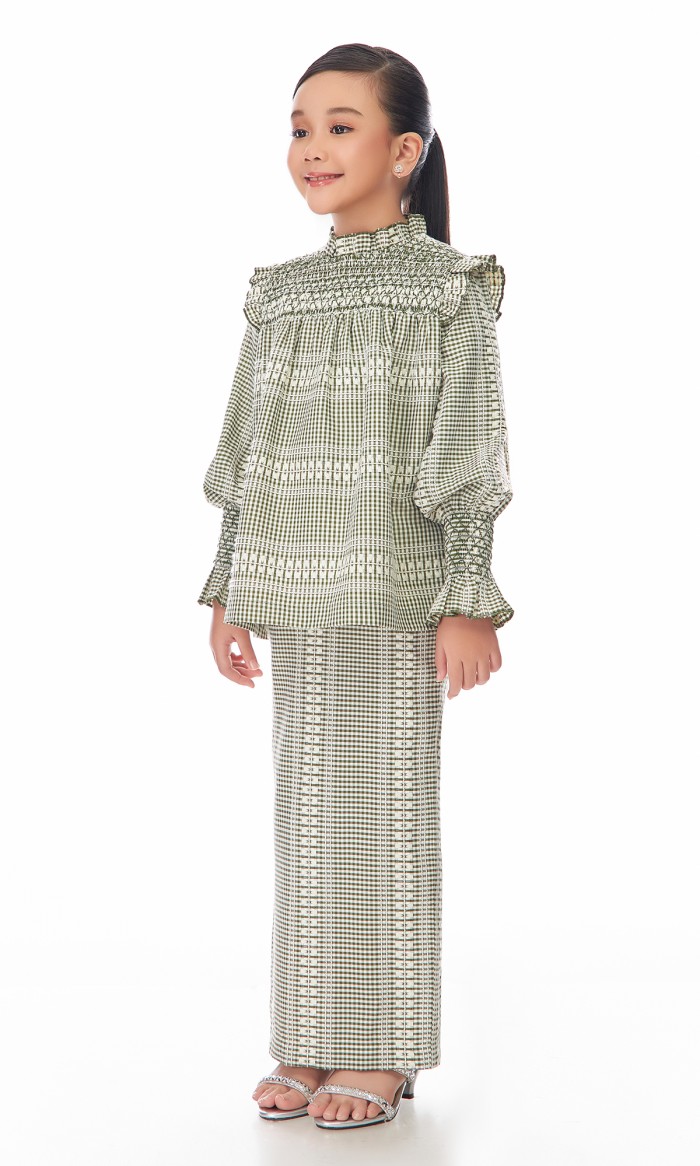 Ellery Kurung Kids in Napier Green